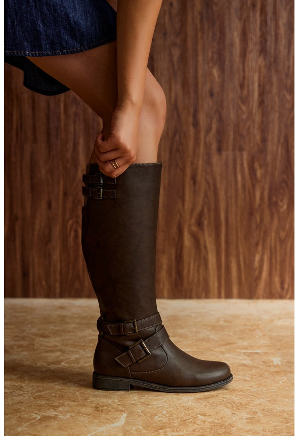 Hally Buckle Boot Brown