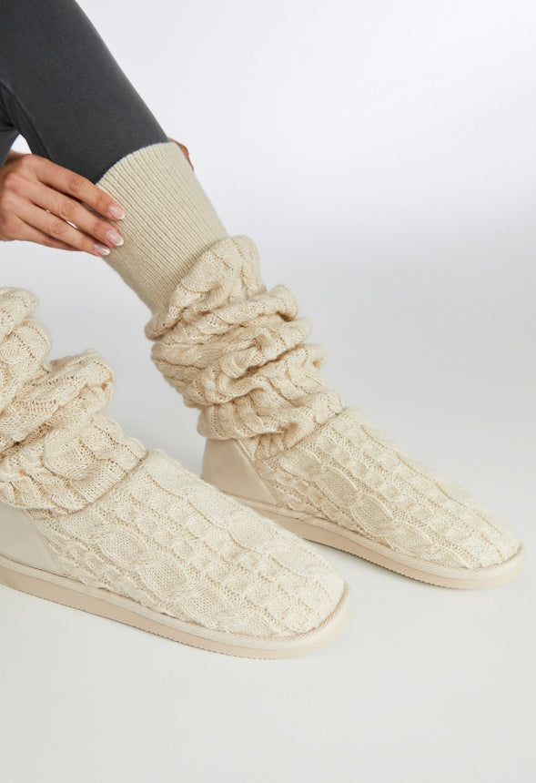 Brittany Knit Sock Fuzzie Marshmallow