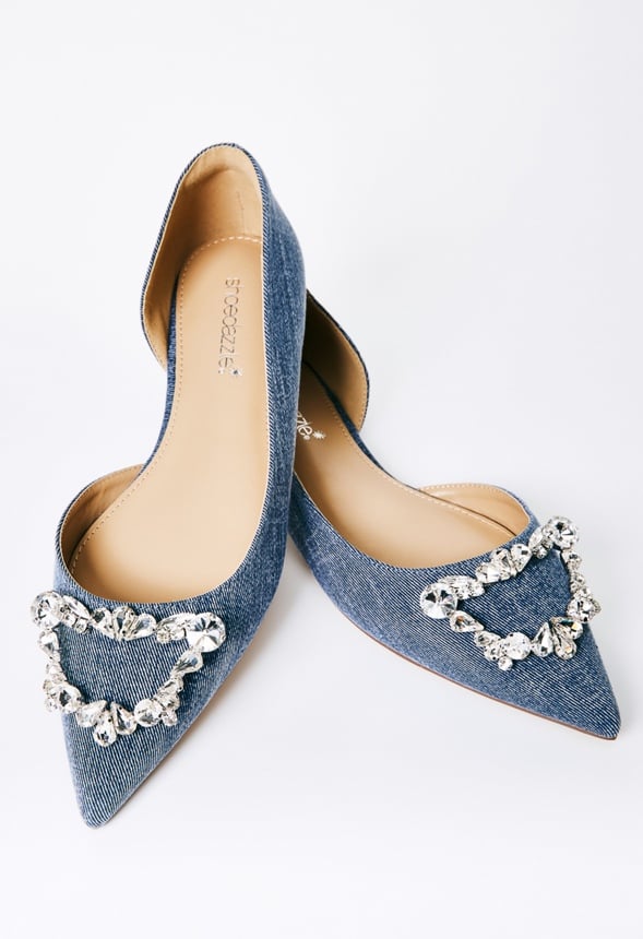 Coralin Pointed Toe Flat Chambray
