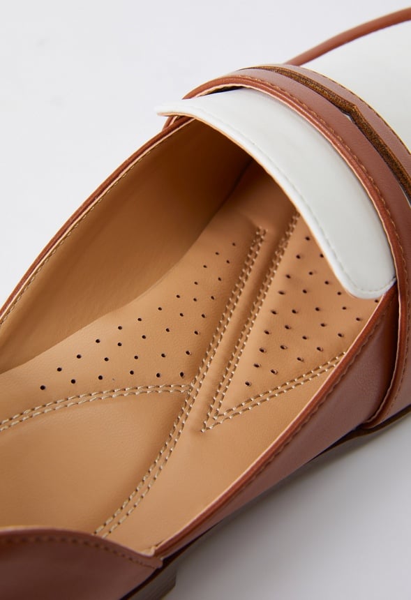 Leona Flat Loafer Leather Brown/Bright White