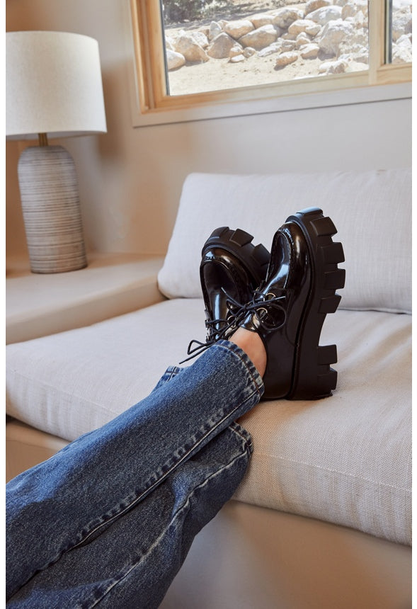 Colette Lug Sole Loafer Black