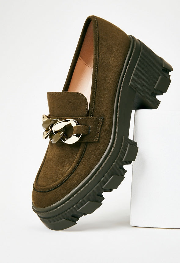 Drew Lug Sole Loafer Military Olive