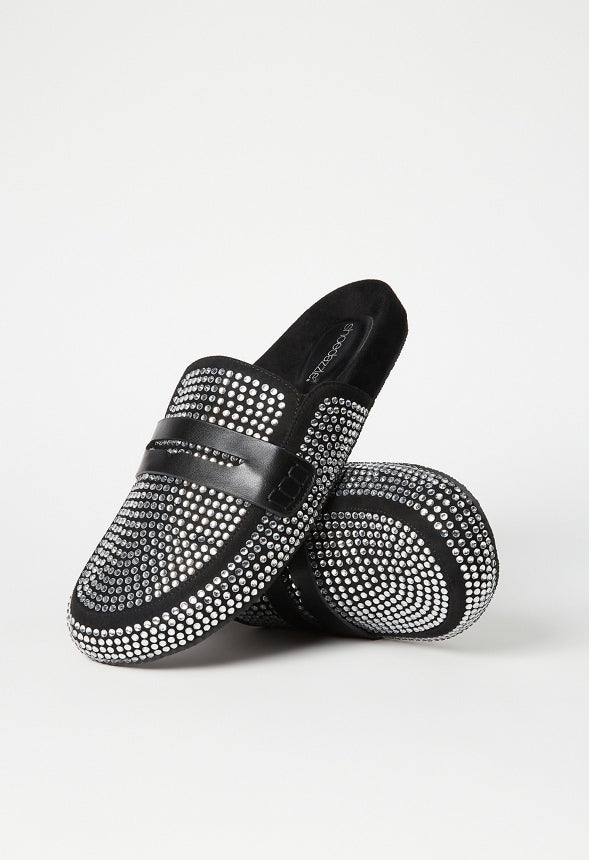 Reina Flat Mule Clear/Black