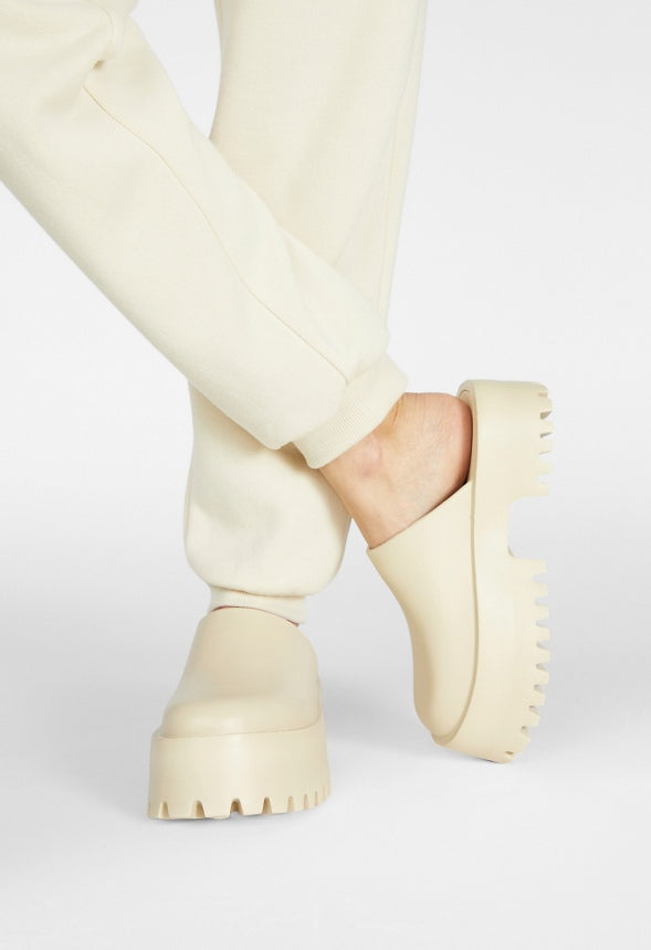 Jaella Mule Slide Birch White