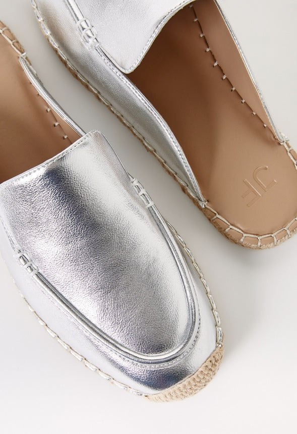 Aribella Espadrille Flat Silver