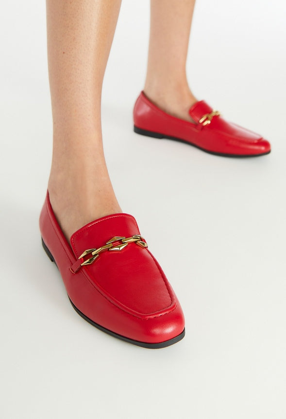 Emmett Flat Loafer Salsa Red