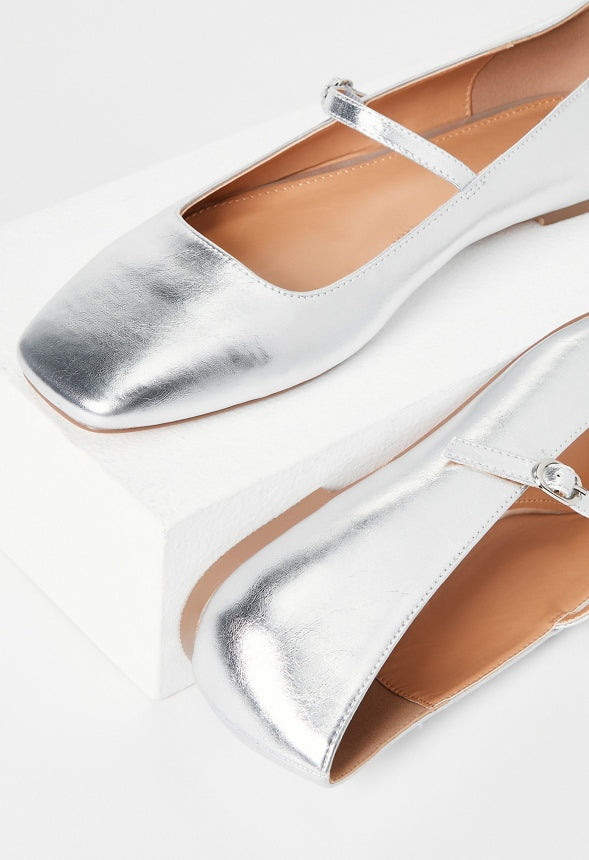 Ellidy Ballet Flat Silver