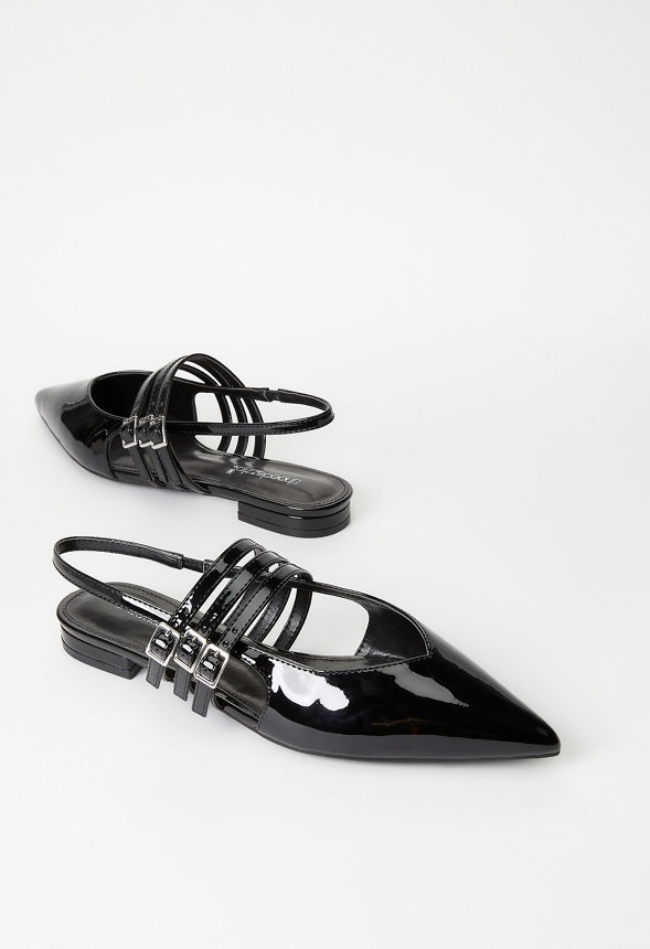 Iryna Slingback Flat Black