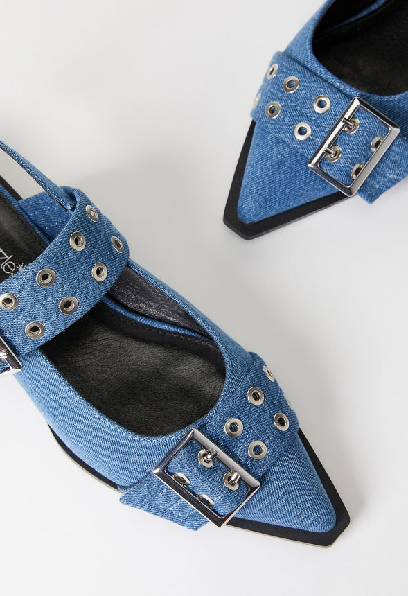 Rhyan Slingback Flat Denim