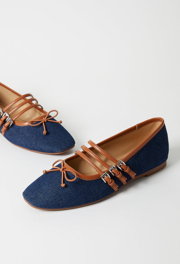 Gaby Ballet Flat Denim/ French Oak