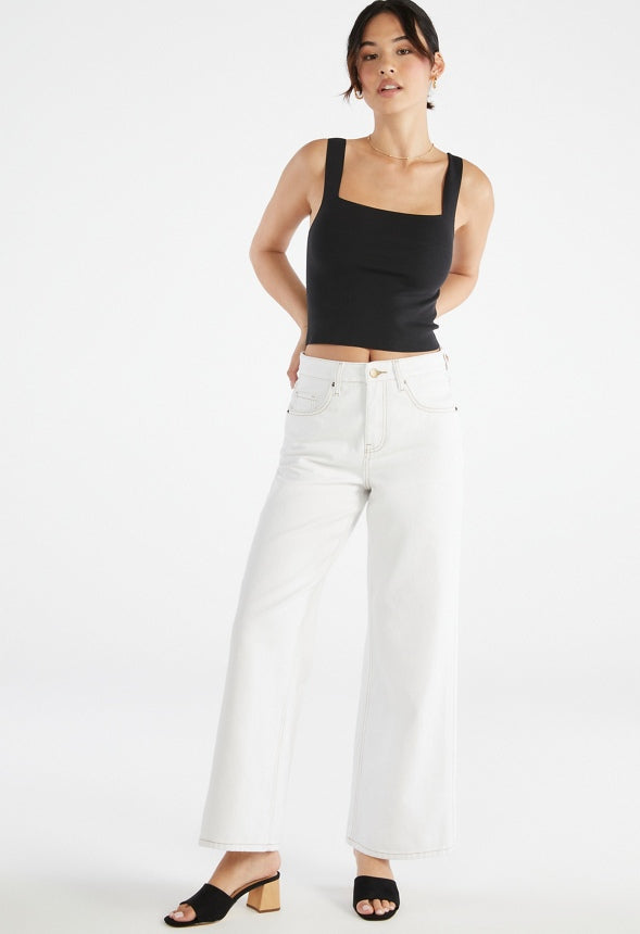 Reagan High Rise Wide Leg Jean Dove