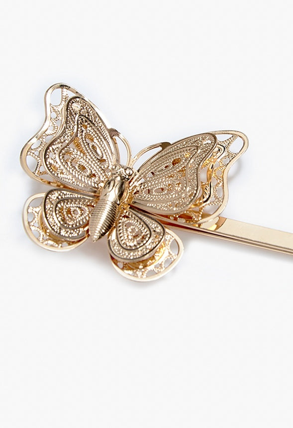 Josie Filigree Butterfly Hair Slides Gold