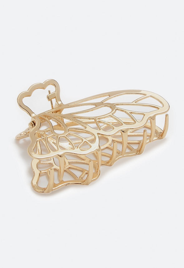 Rylee Filigree Metal Butterfly Hair Claw Gold