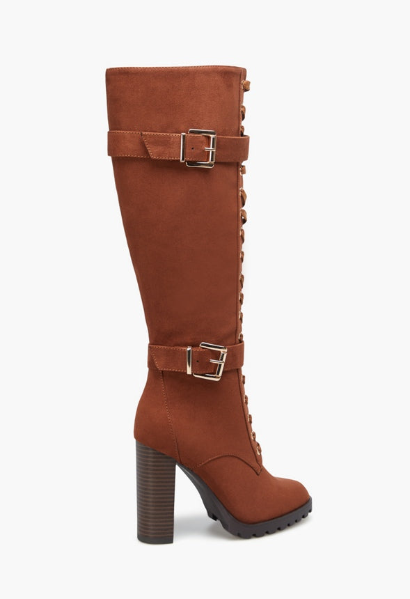 RANGI BLOCK HEEL BOOT Leather Brown