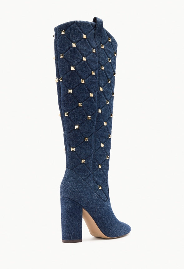 EMELIA HEELED BOOT Dark Denim
