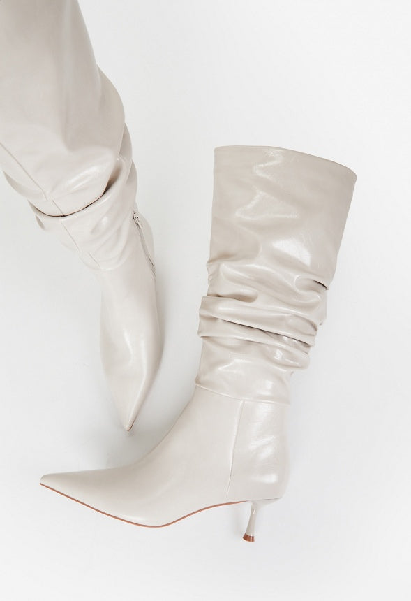 Sharidan Heeled Boot Cement Beige