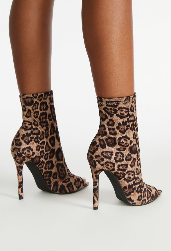 Silvana Open Toe Bootie Light Leopard