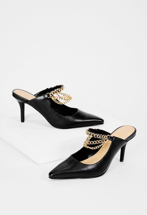 Tereza Low Heeled Mule Black