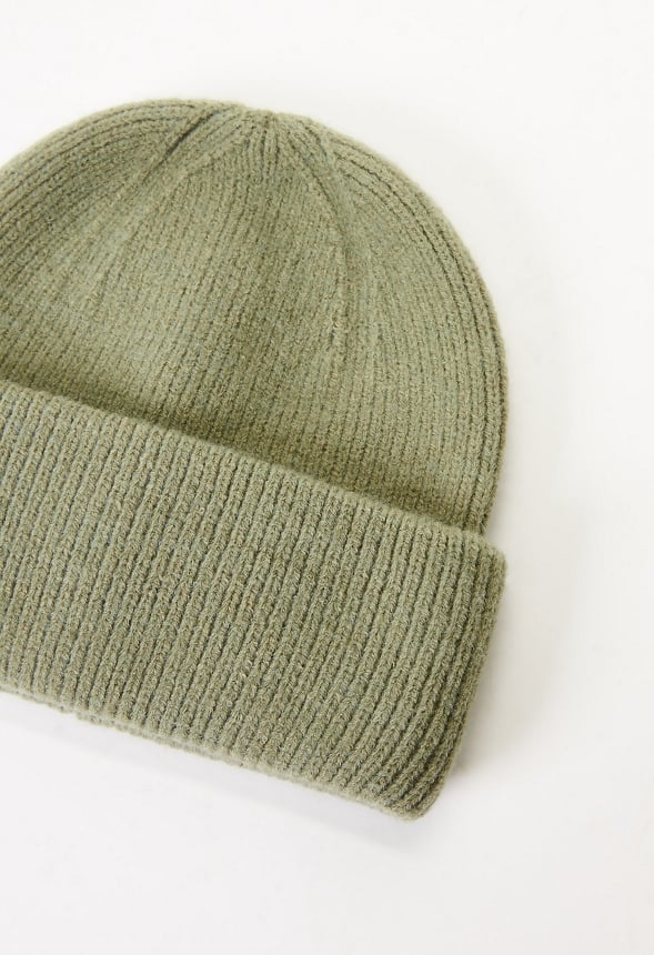 Rib Knit Beanie Seagrass Green