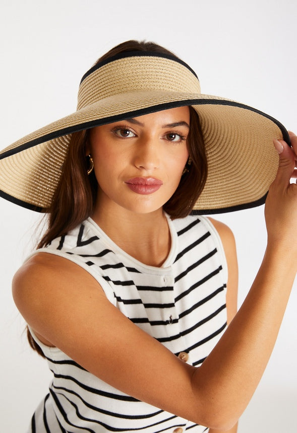 Packable Sun Visor Natural/ Black