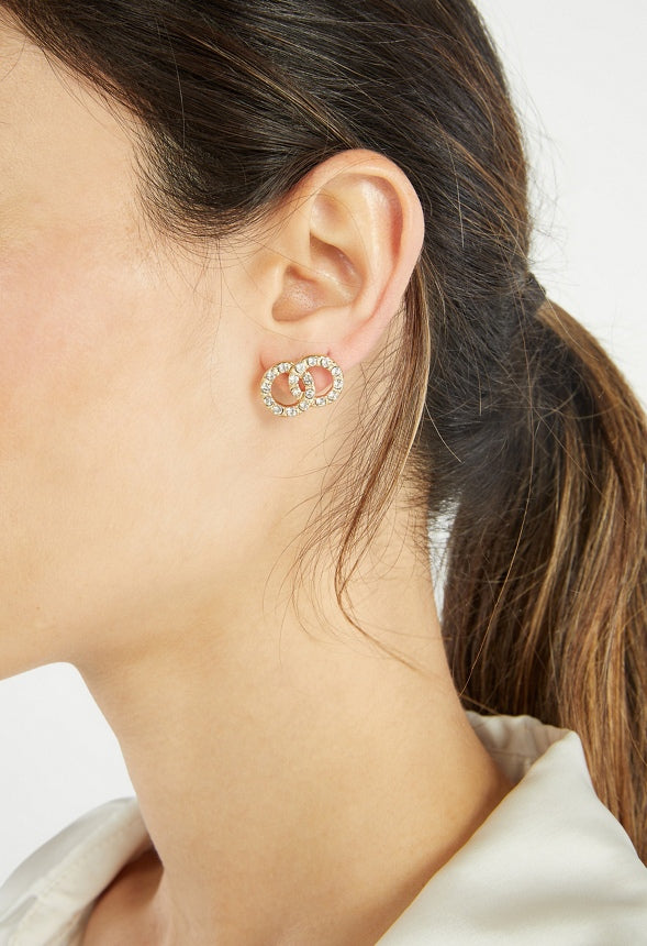Stella Rhinestone Knot Stud Set Crystal/Gold