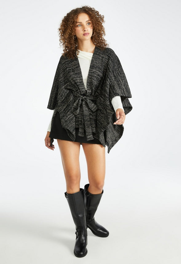 Shimmer Ruana Black
