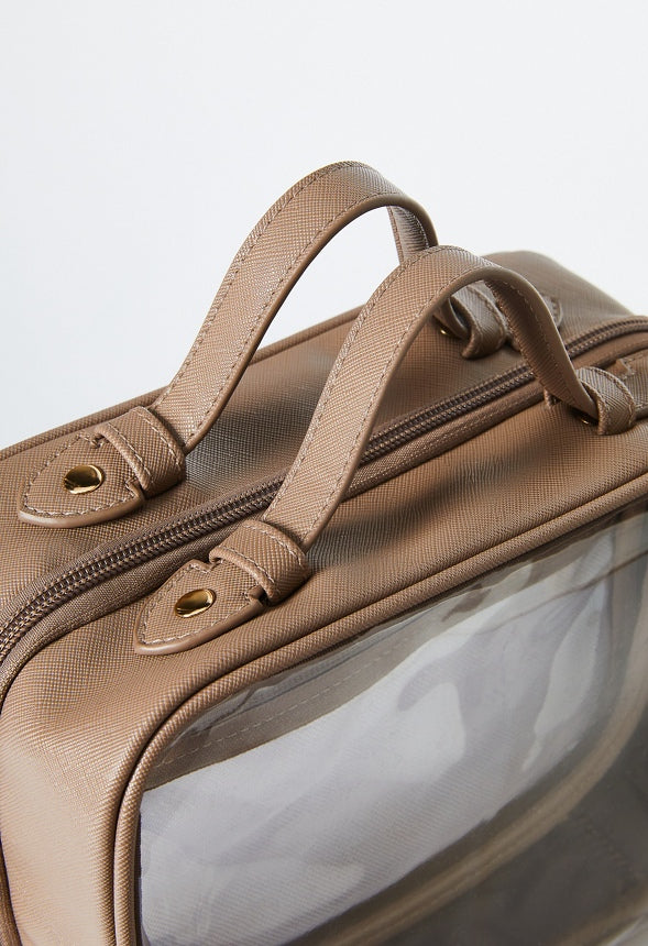 Clear Cosmetic Case Taupe