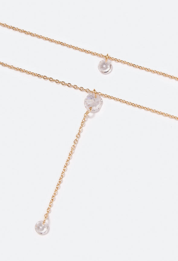 Elisa Fine Cubic Zirconia Necklace Crystal/Gold