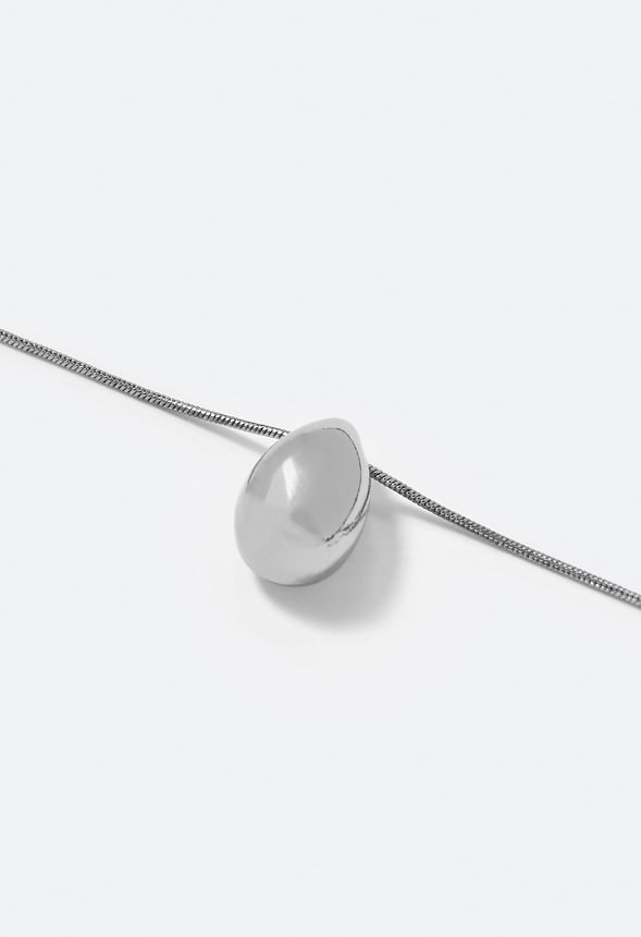 Blake Molten Teardrop Necklace Silver