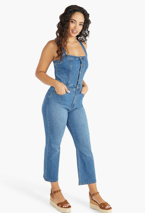 CLEO 70S DENIM JUMPSUIT Collective