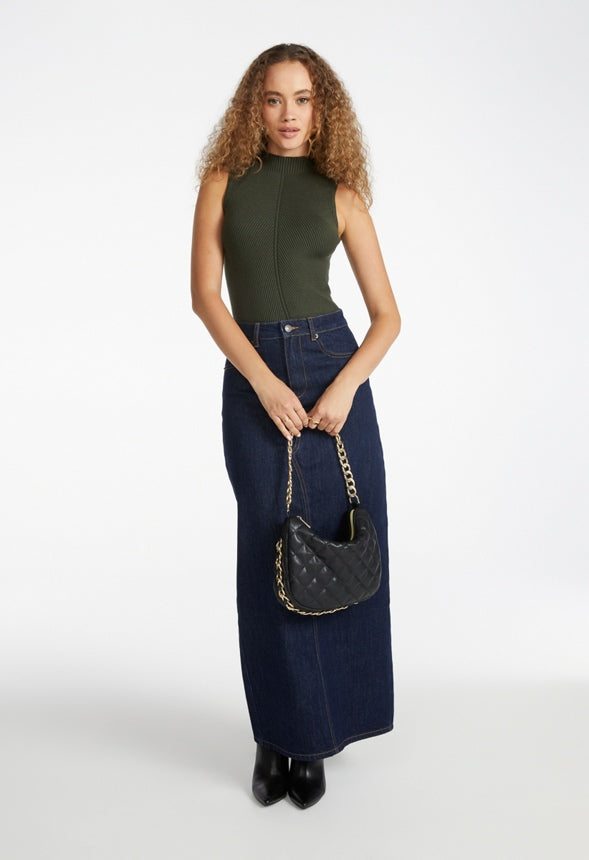 Rib Sweater Tank Bronze Green