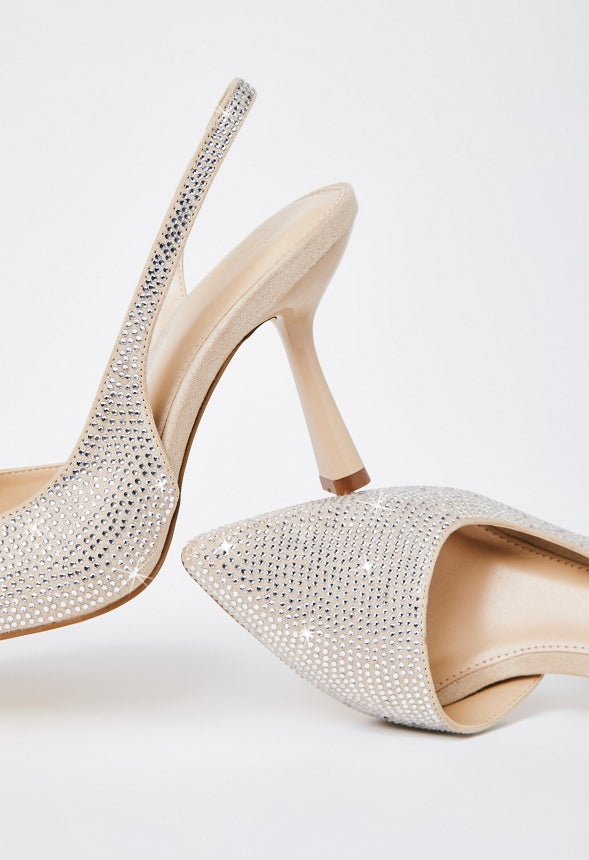 Brit Sling-Back Flared Pump Clear/Semolina