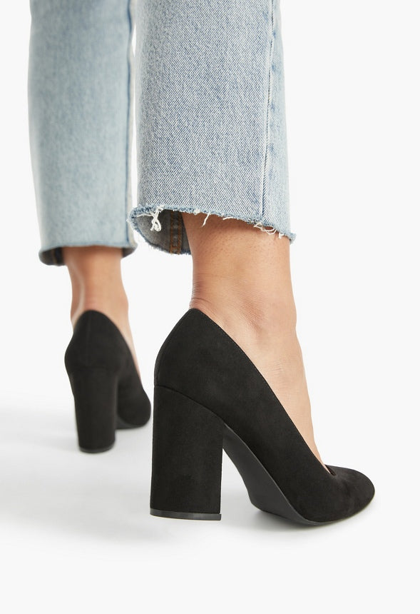 DAPHNE BLOCK HEEL PUMP Black