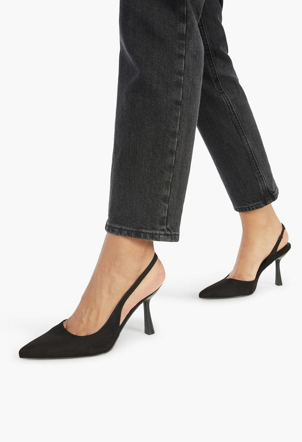 Brit Sling-Back Flared Pump Black
