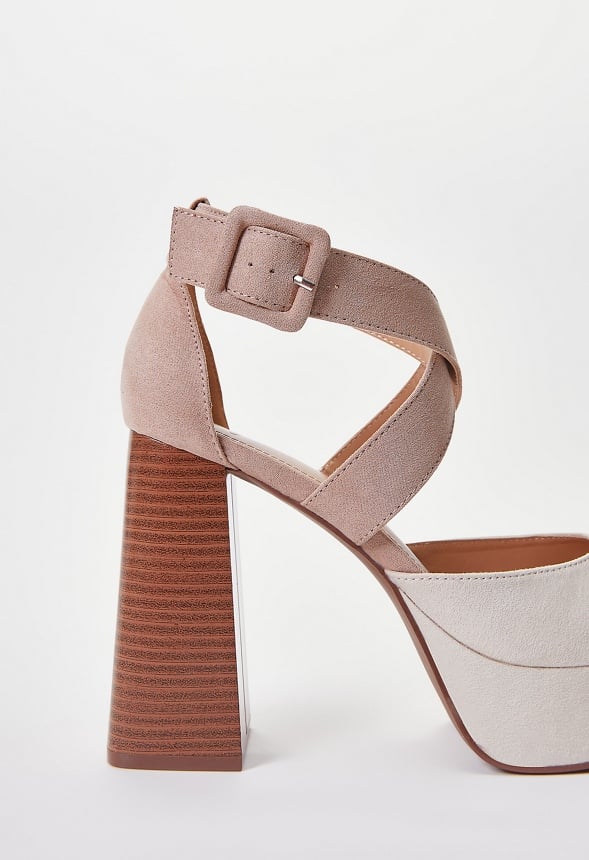 Kari Platform Pump Birch White/ Warm Taupe