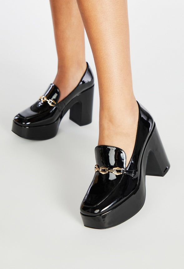 Libbie Platform Loafer Pump Black