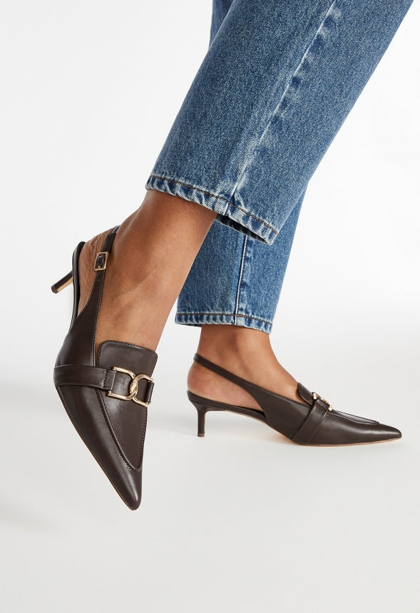 Iris Slingback Pump Coffee