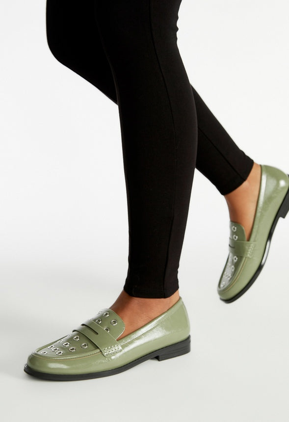 Zuri Flat Loafer Deep Lichen Green