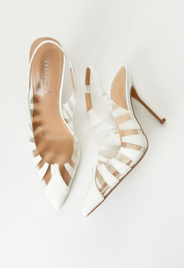 Jaquie Slingback Pump Bright White/ Clear
