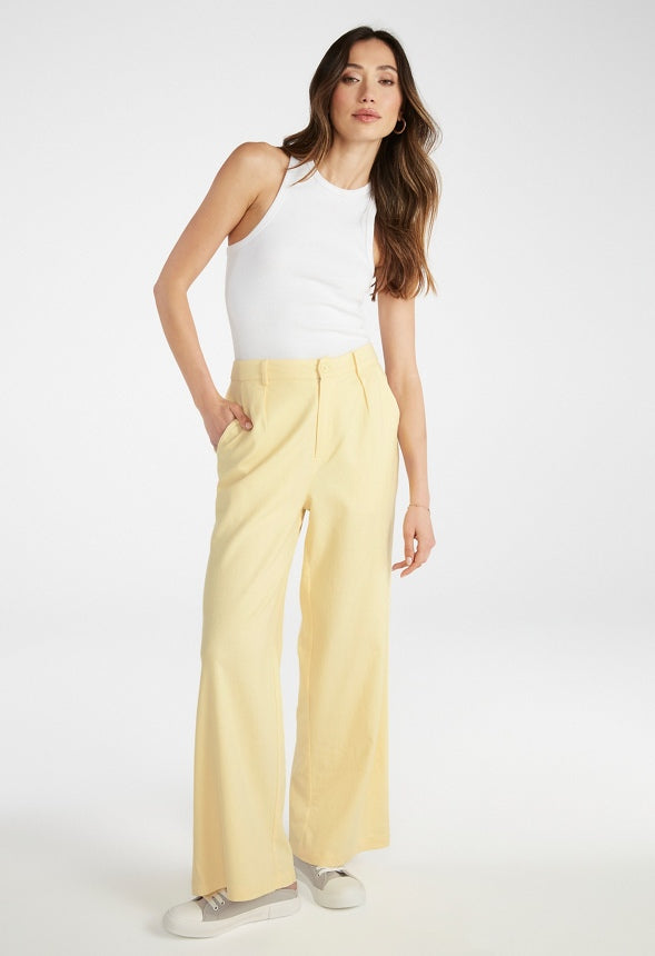 Wide Leg Trouser Pale Banana