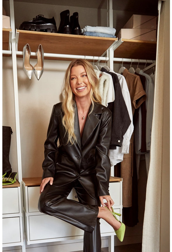 Wide Leg Faux Leather Trouser Black Caviar