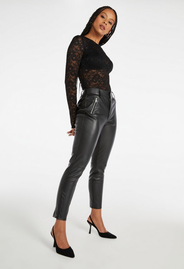 Moto Faux Leather Skinny Leggings Party