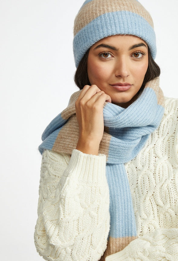 Stripe Scarf Powder Blue Multi