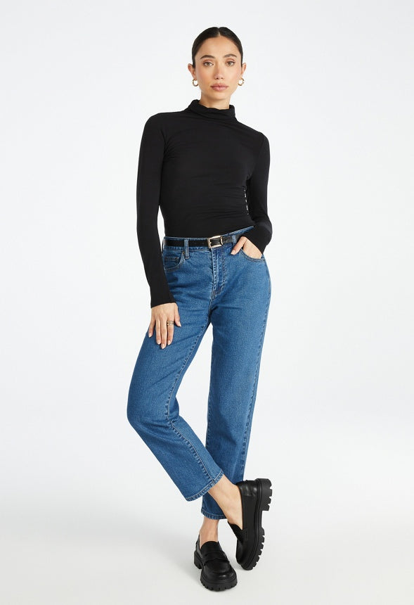 Asher Mid Rise Comfort Ankle Straight Jean Faze