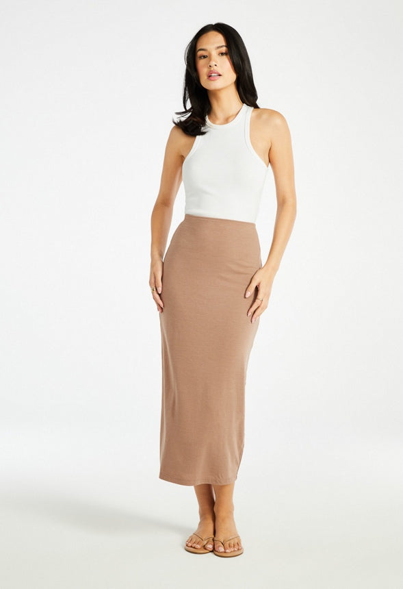 Tummy Tamer Tube Long Skirt Taupe