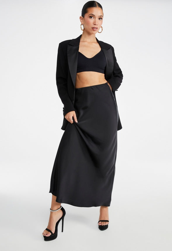 Charmeuse Maxi Skirt Black Caviar