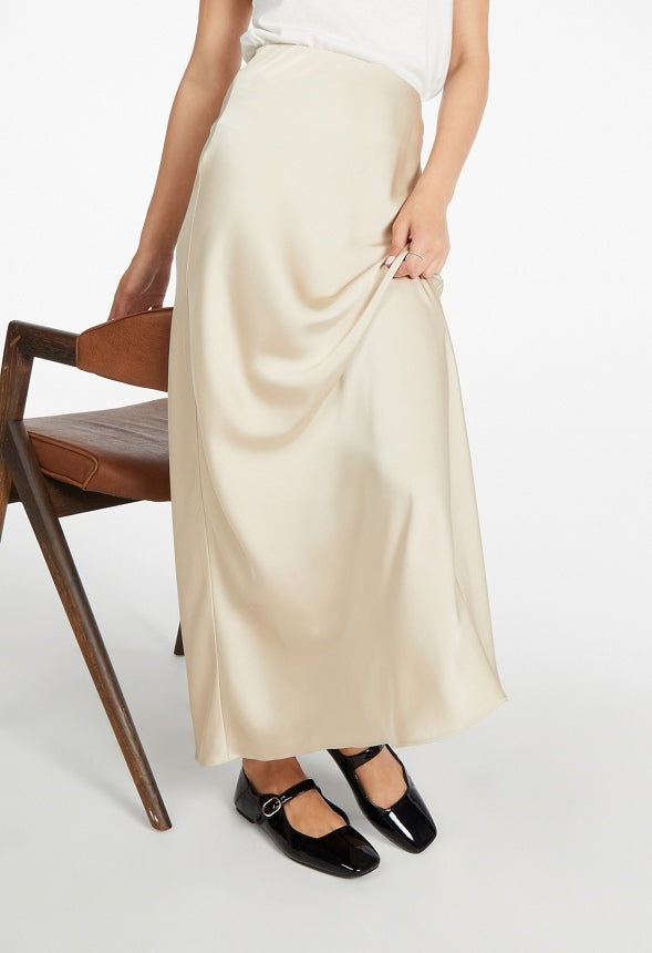 Charmeuse Maxi Skirt Cream