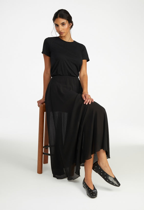Sheer Maxi Skirt Black Caviar