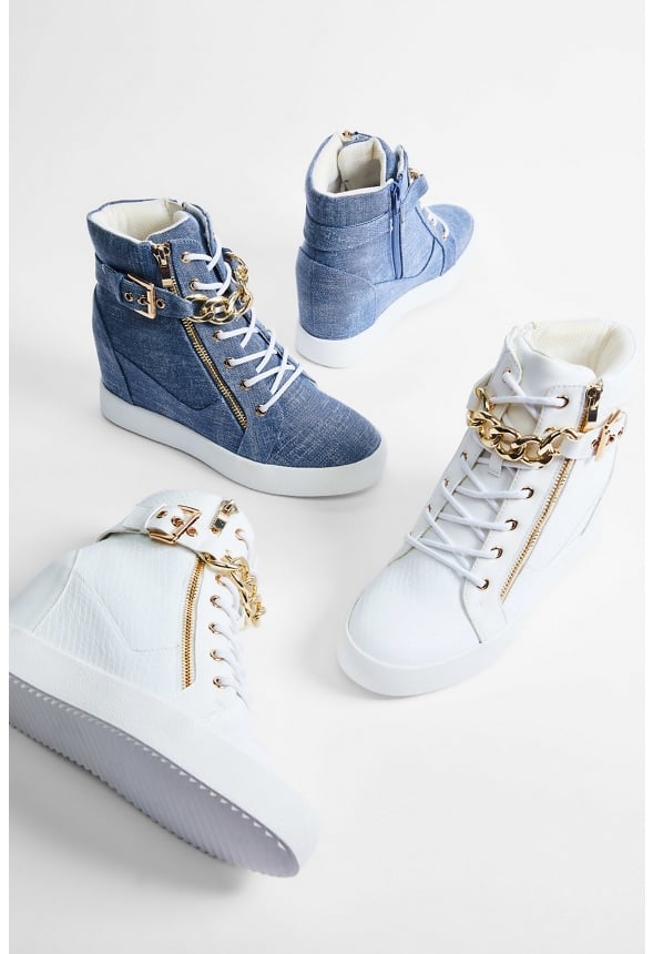Aleale High Top Wedge Sneaker White