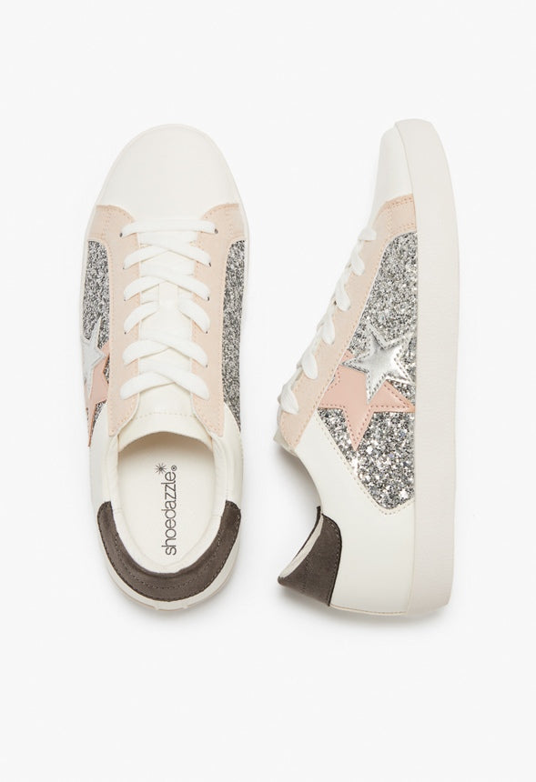 ZAYLEE EMBELLISHED SNEAKER Silver